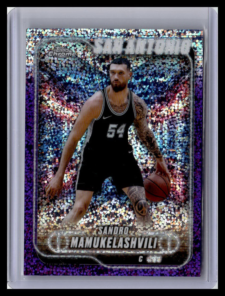 2024-25 Topps Chrome - Purple Speckle Refractor #186 Sandro Mamukelashvili #/299