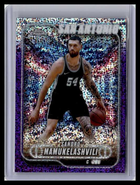 2024-25 Topps Chrome - Purple Speckle Refractor #186 Sandro Mamukelashvili #/299