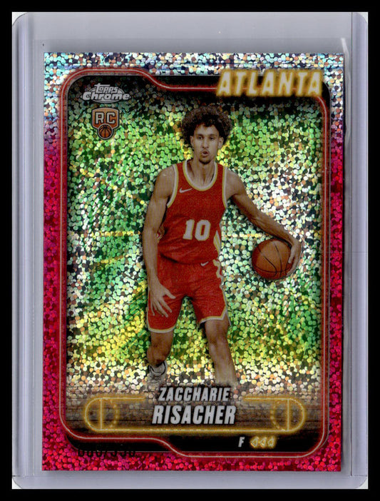 2024-25 Topps Chrome - Magenta Speckle Refractor #169 Zaccharie Risacher #/350