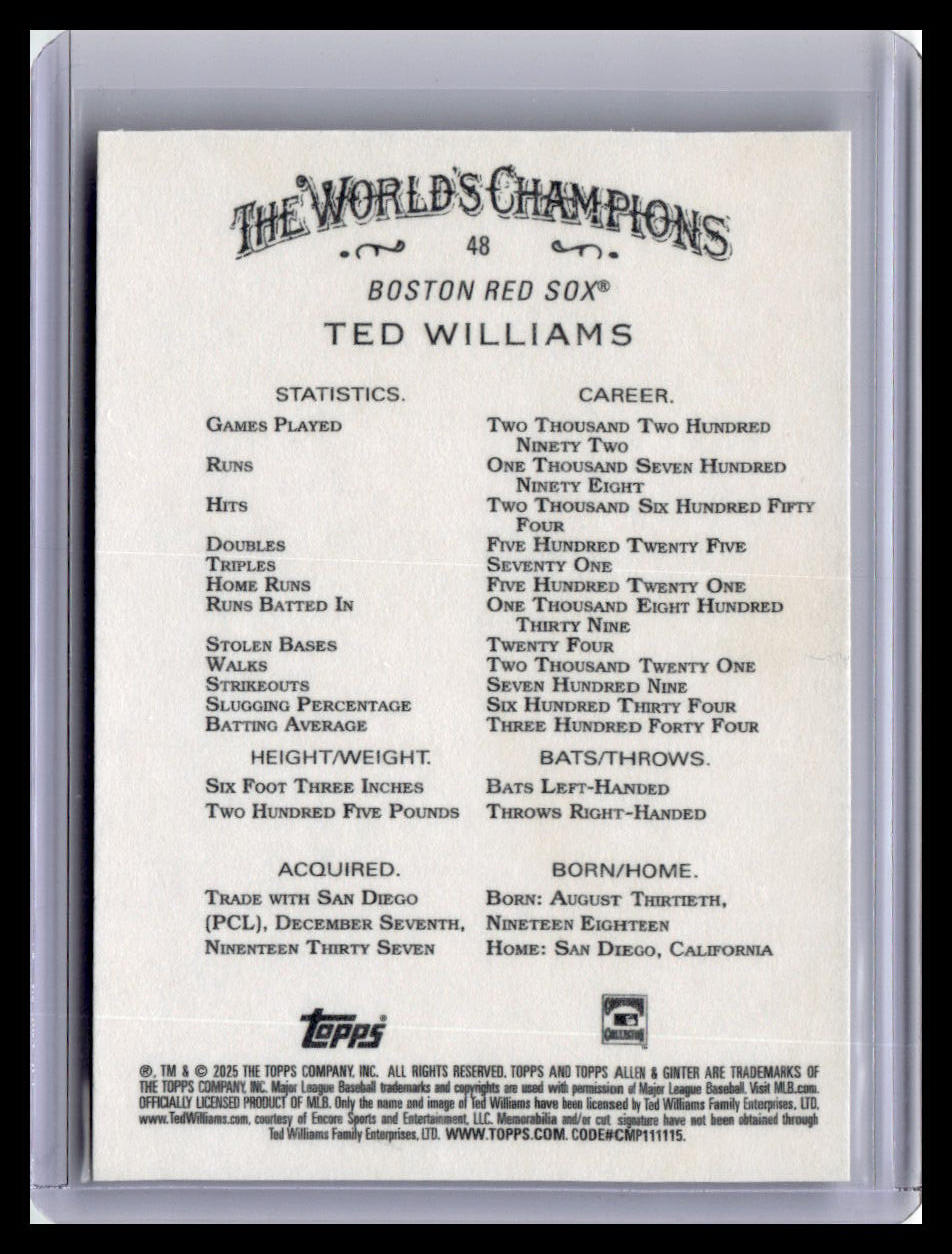2025 Topps Allen & Ginter #48 Ted Williams