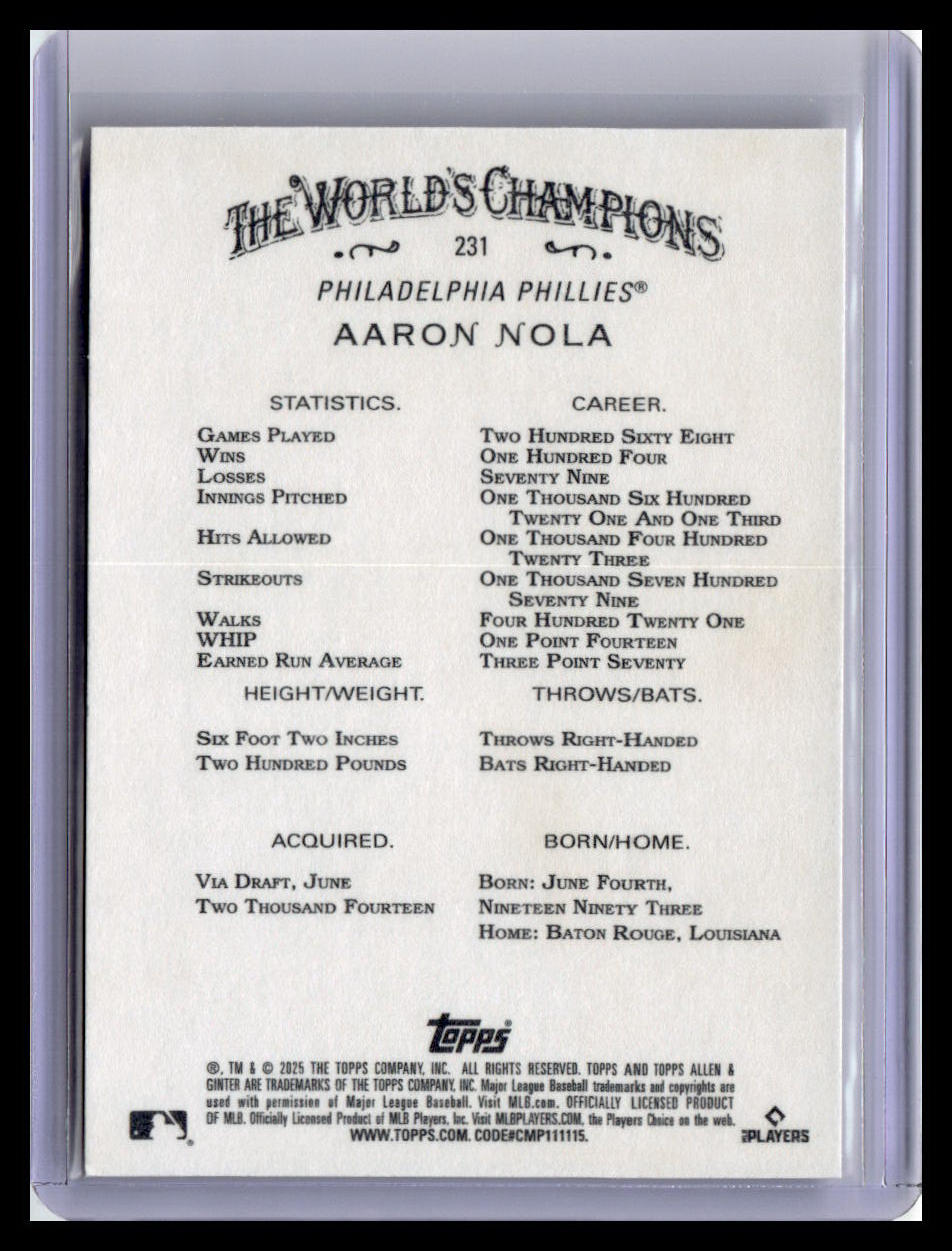 2025 Topps Allen & Ginter #231 Aaron Nola