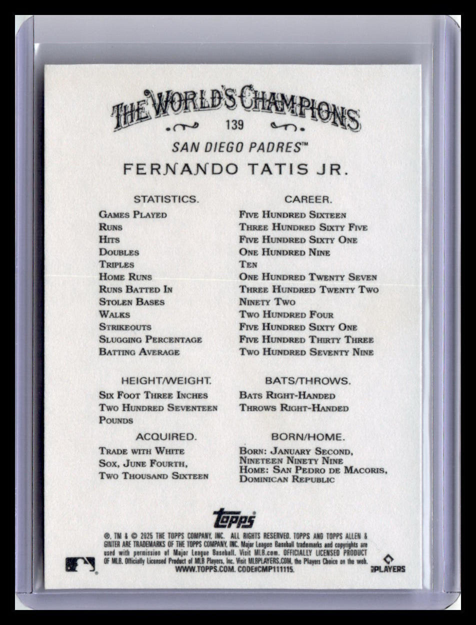 2025 Topps Allen & Ginter #139 Fernando Tatis Jr.