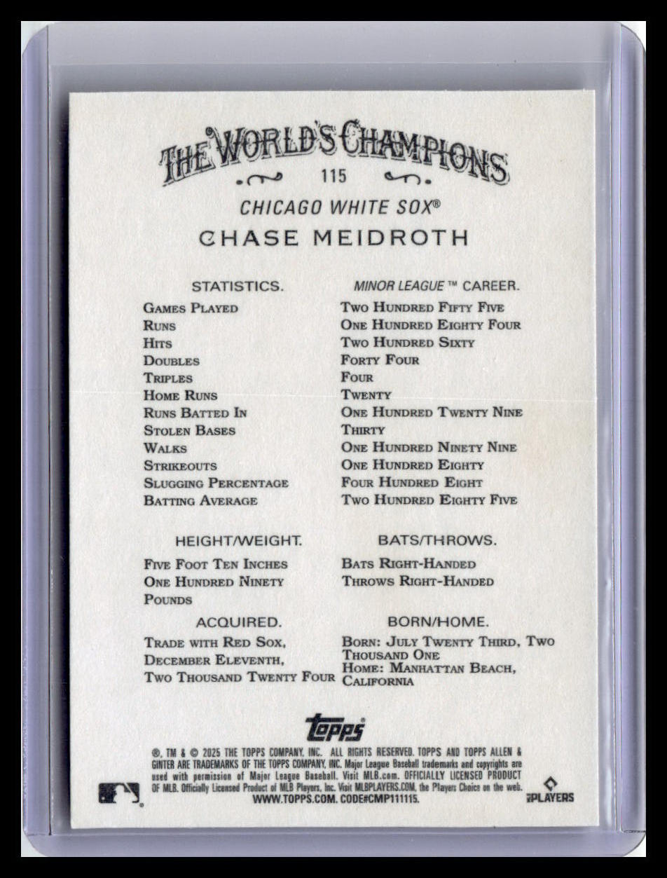 2025 Topps Allen & Ginter #115 Chase Meidroth