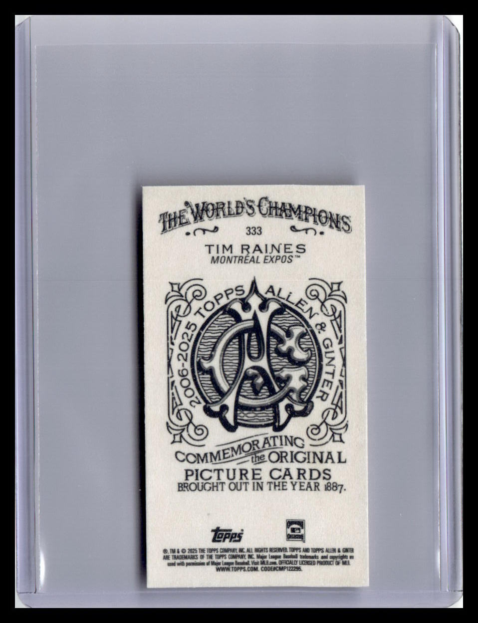 2025 Topps Allen & Ginter #333 Tim Raines Mini