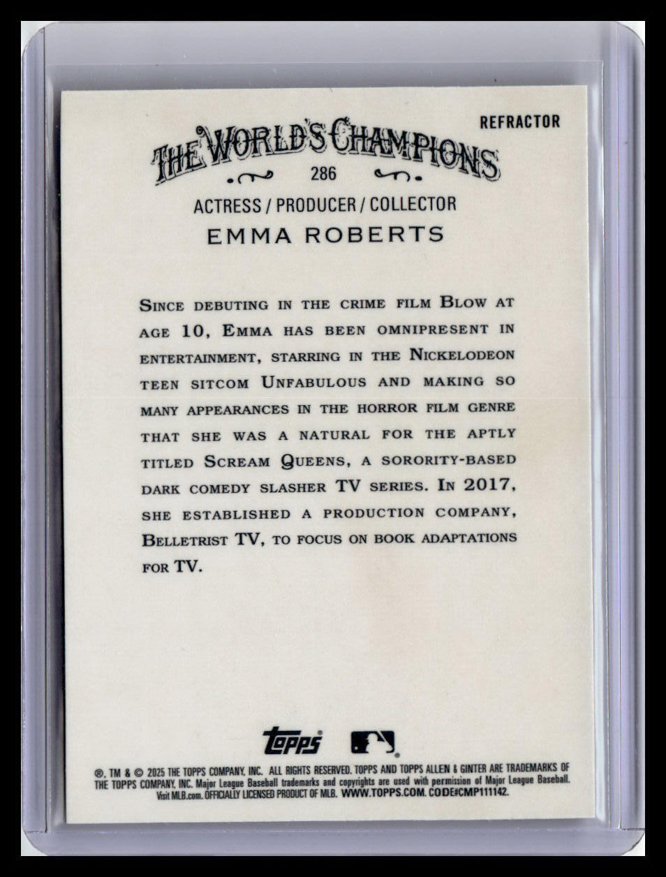2025 Topps Allen & Ginter #286 Emma Roberts Chrome