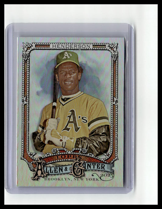 2025 Topps Allen & Ginter #25 Rickey Henderson Silver Portrait