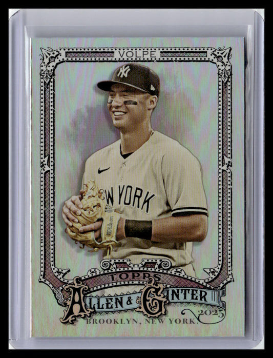 2025 Topps Allen & Ginter #196 Anthony Volpe Silver Portrait