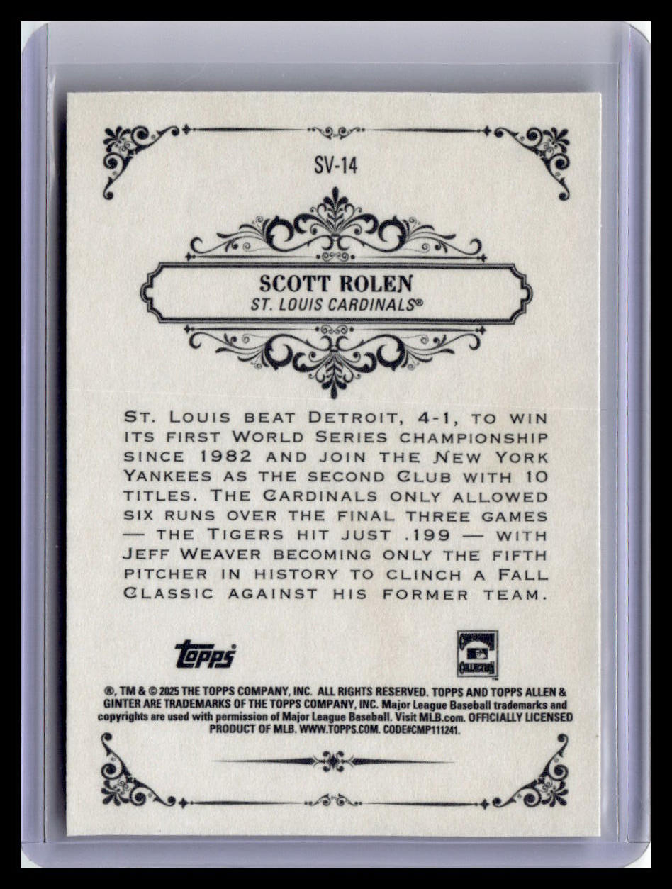 2025 Topps Allen & Ginter #SV-14 Scott Rolen Sweet Victory