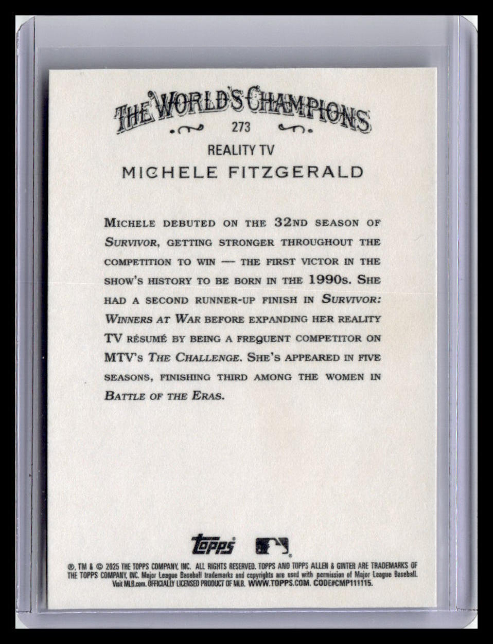 2025 Topps Allen & Ginter #273 Michele Fitzgerald