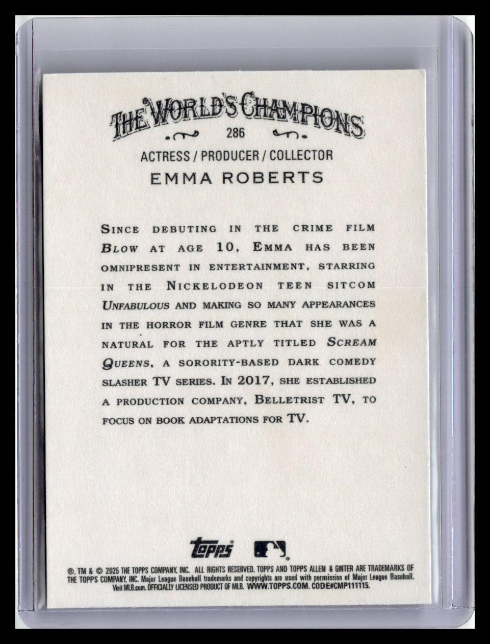 2025 Topps Allen & Ginter #286 Emma Roberts
