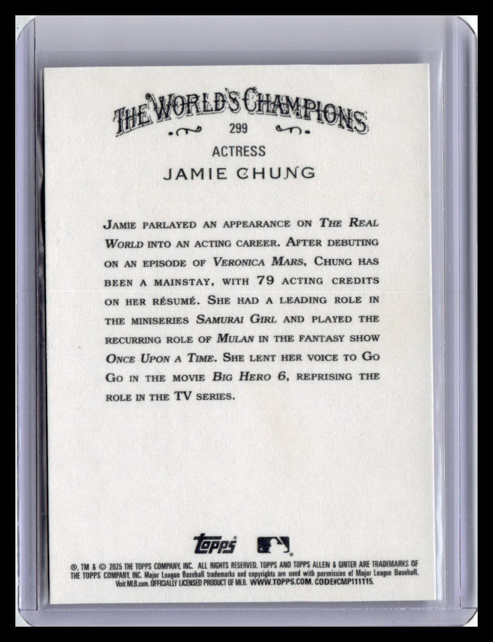 2025 Topps Allen & Ginter #299 Jamie Chung