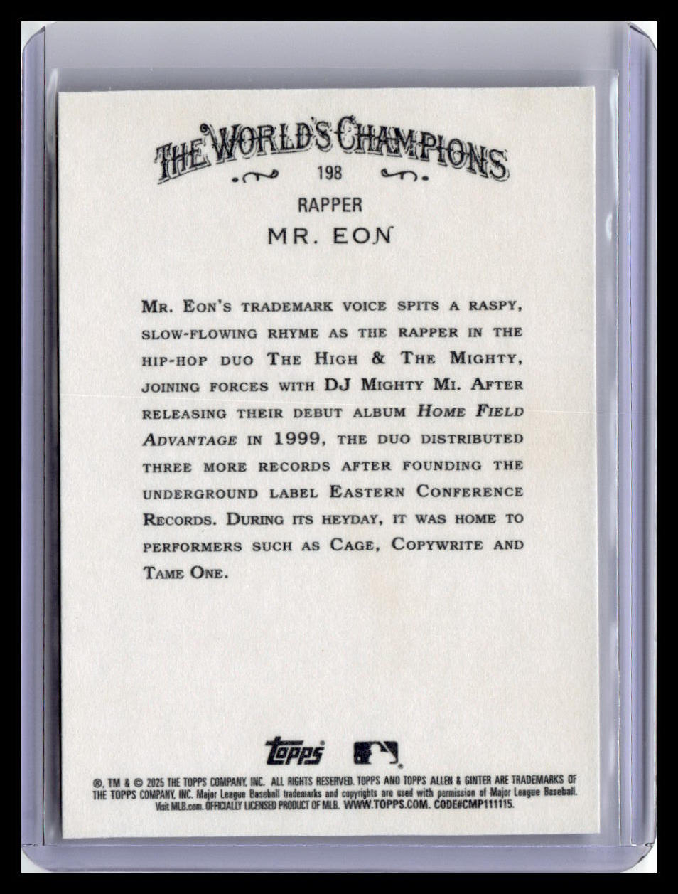 2025 Topps Allen & Ginter #198 Mr. Eon