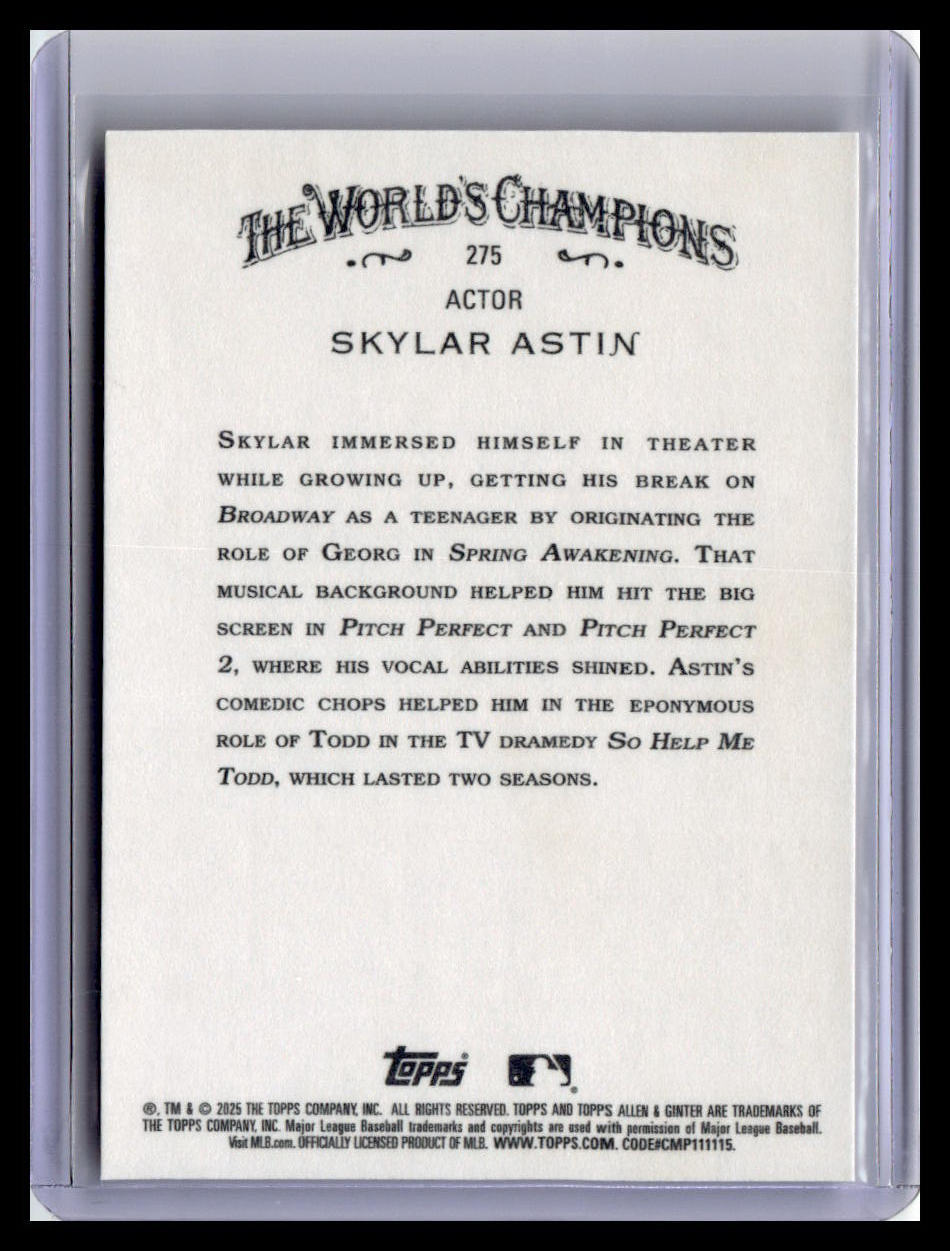 2025 Topps Allen & Ginter #275 Skylar Astin