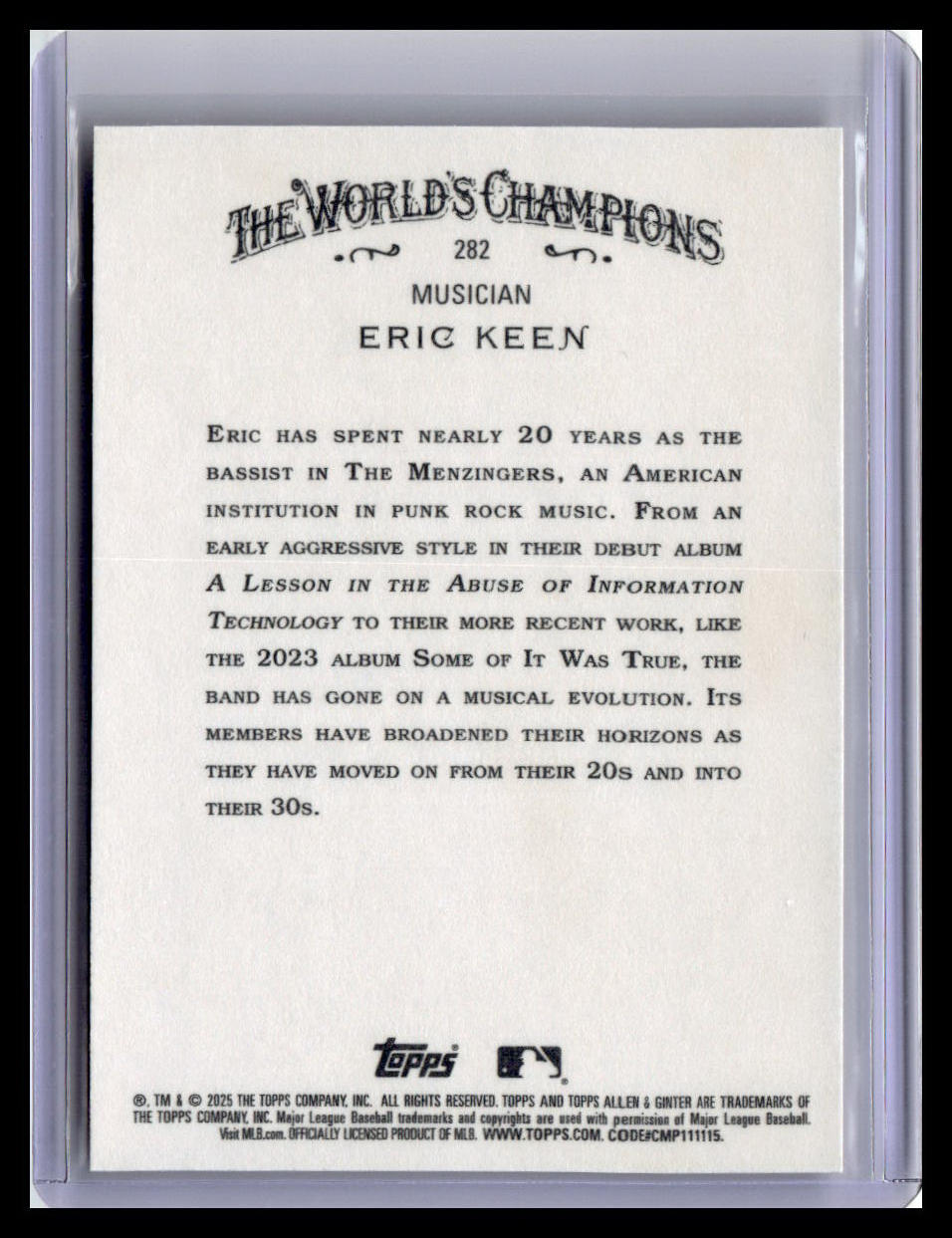2025 Topps Allen & Ginter #282 Eric Keen