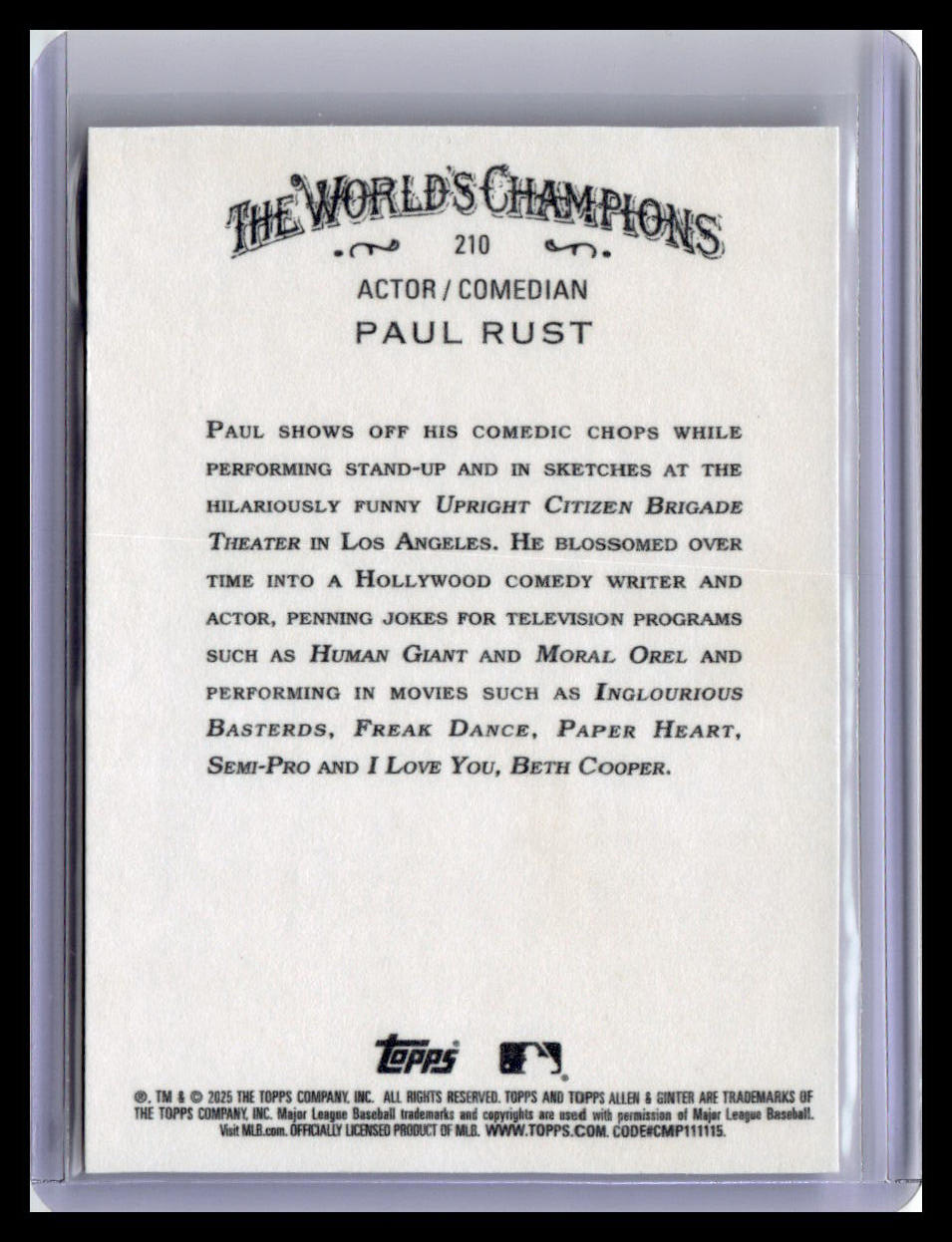 2025 Topps Allen & Ginter #210 Paul Rust