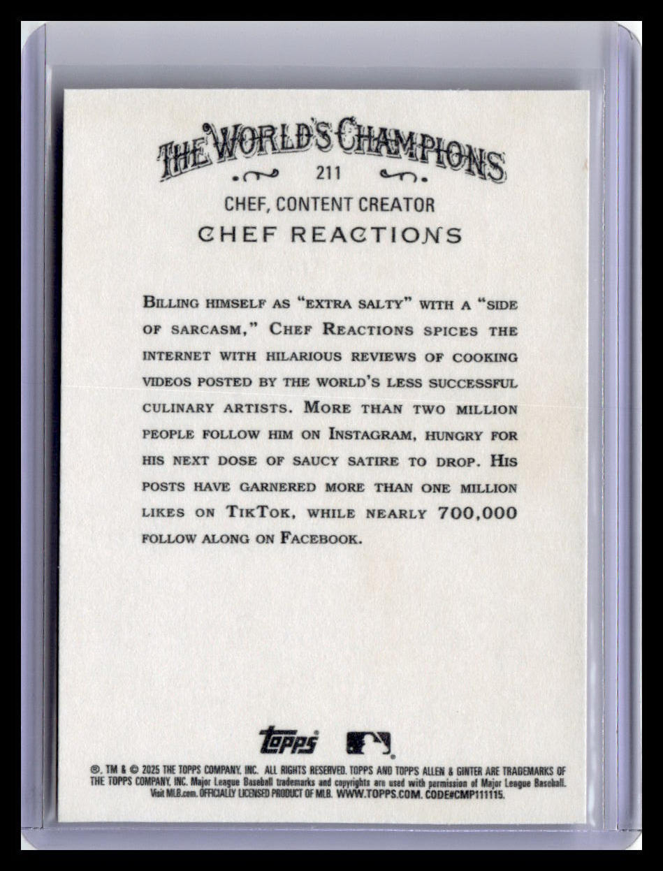 2025 Topps Allen & Ginter #211 Chef Reactions
