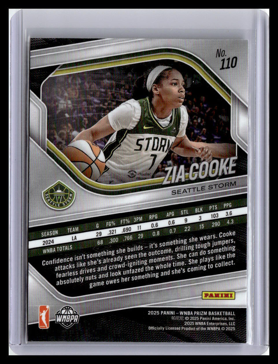 2025 Panini Prizm WNBA #110 Zia Cooke