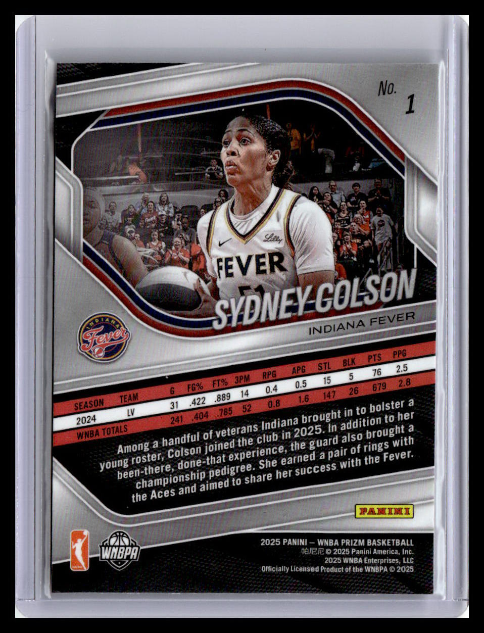 2025 Panini Prizm WNBA #1 Sydney Colson