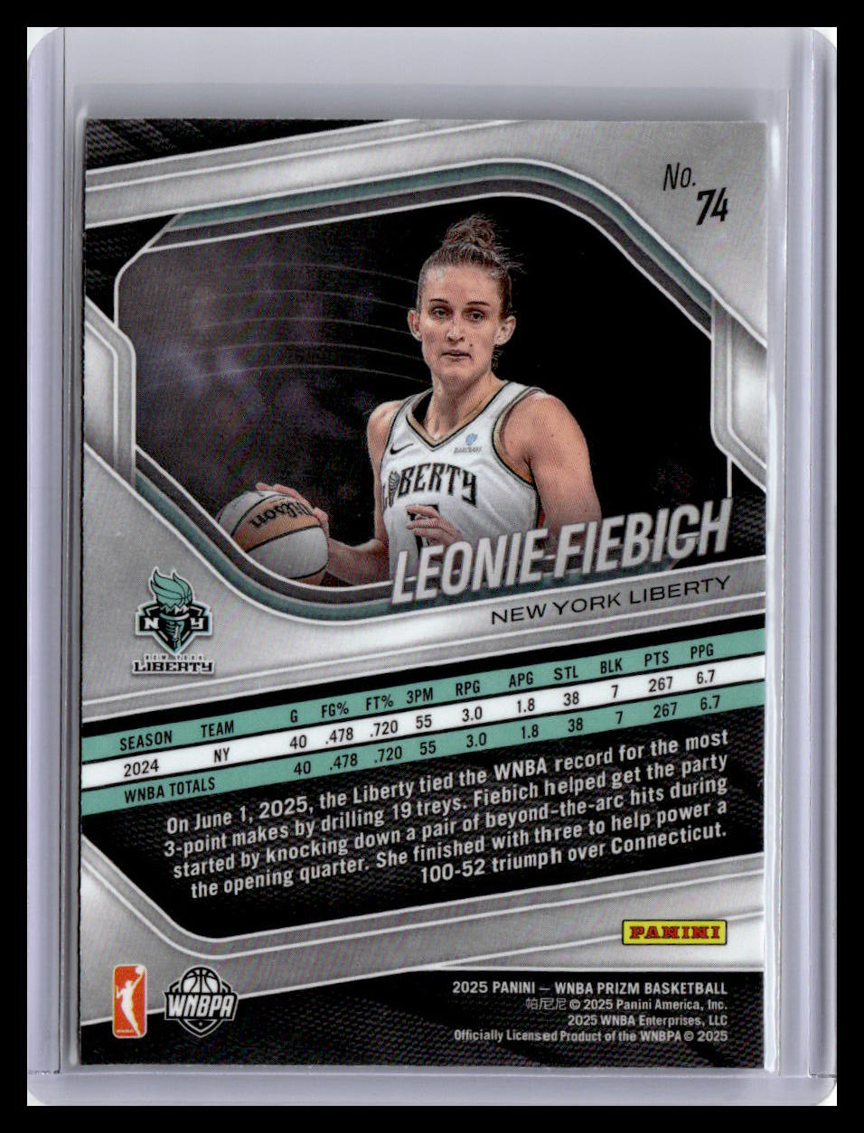2025 Panini Prizm WNBA #74 Leonie Fiebich