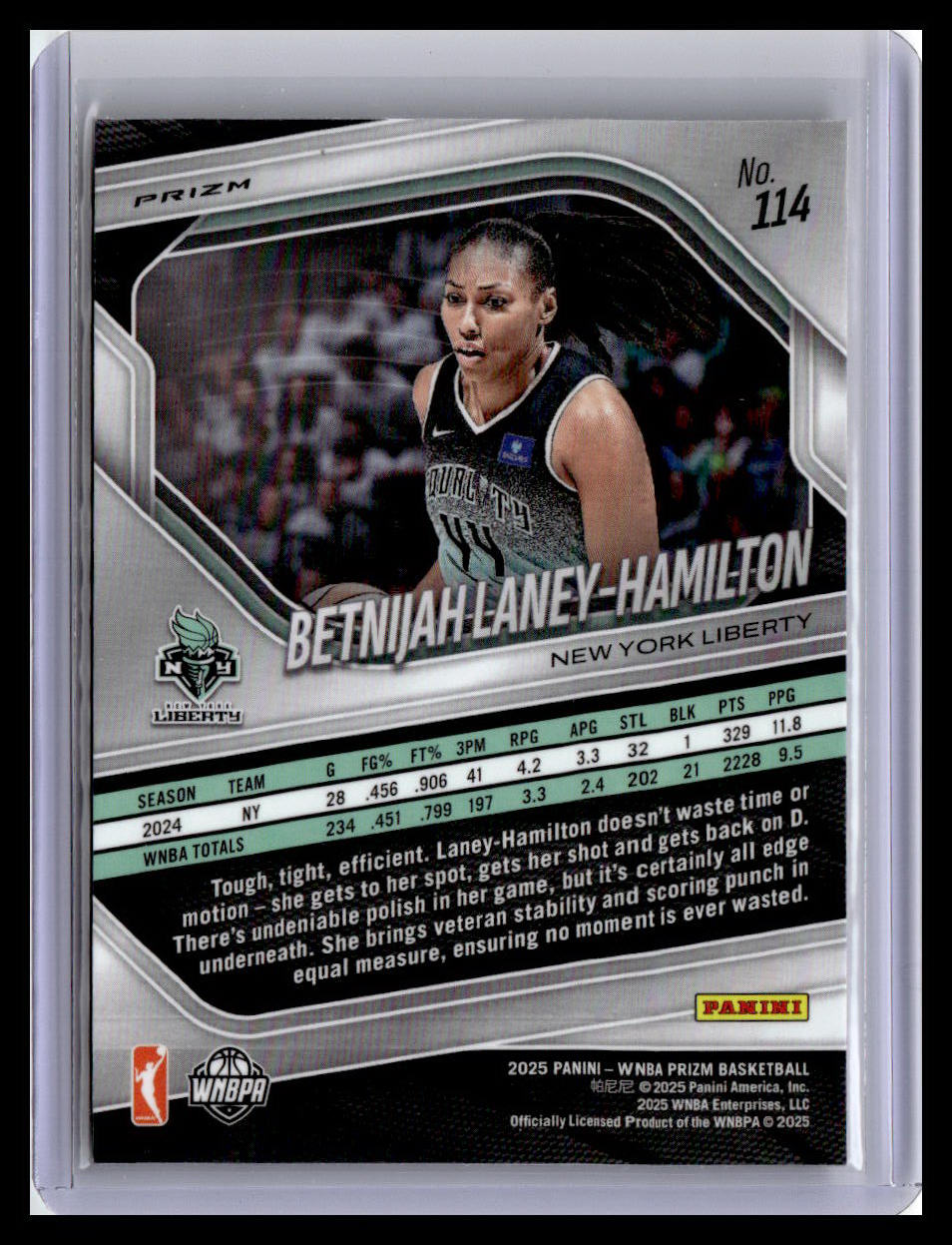 2025 Panini Prizm WNBA #114 Betnijah Laney-Hamilton WNBA Logo Prizms