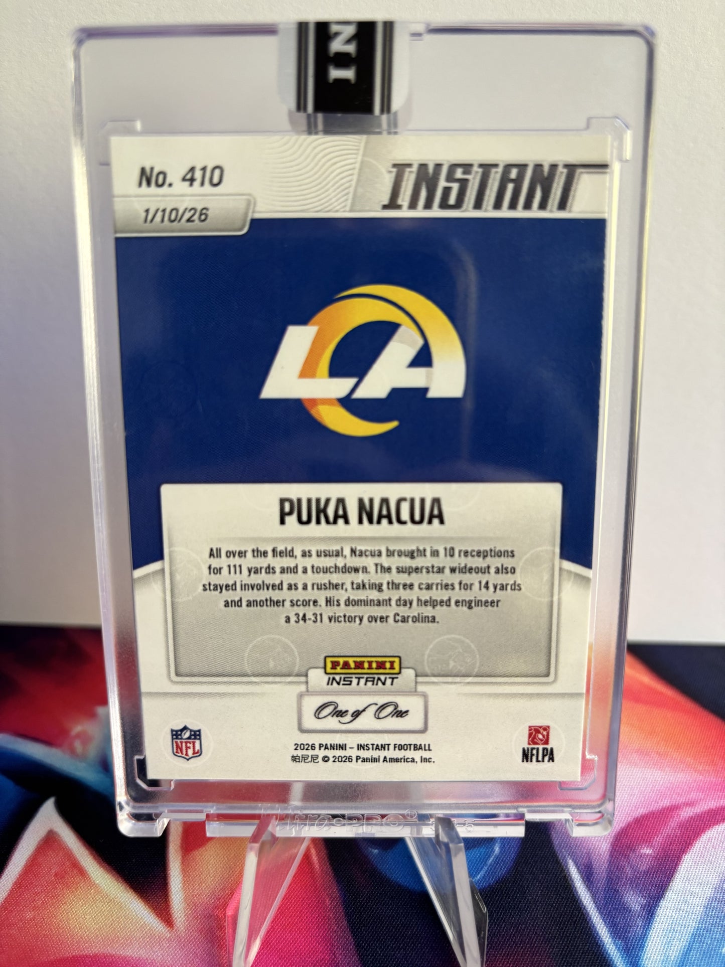 2025 Panini Instant NFL #410 Puka Nacua Magma SSP 1/1