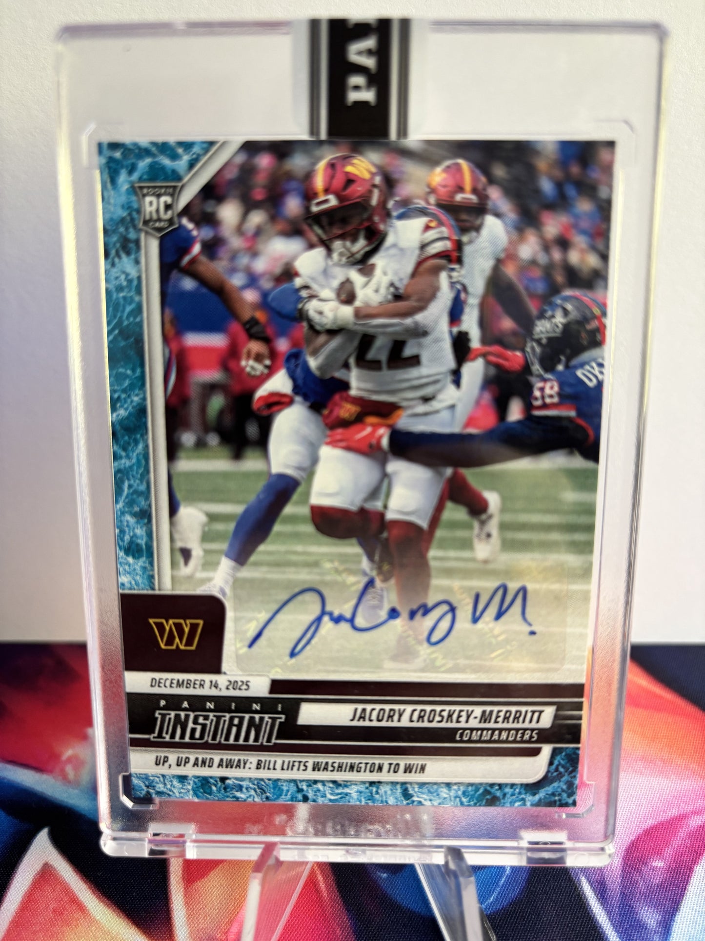 2025 Panini Instant NFL #323 Jacory Croskey-Merritt (RC) Water SSP 8/10 Auto