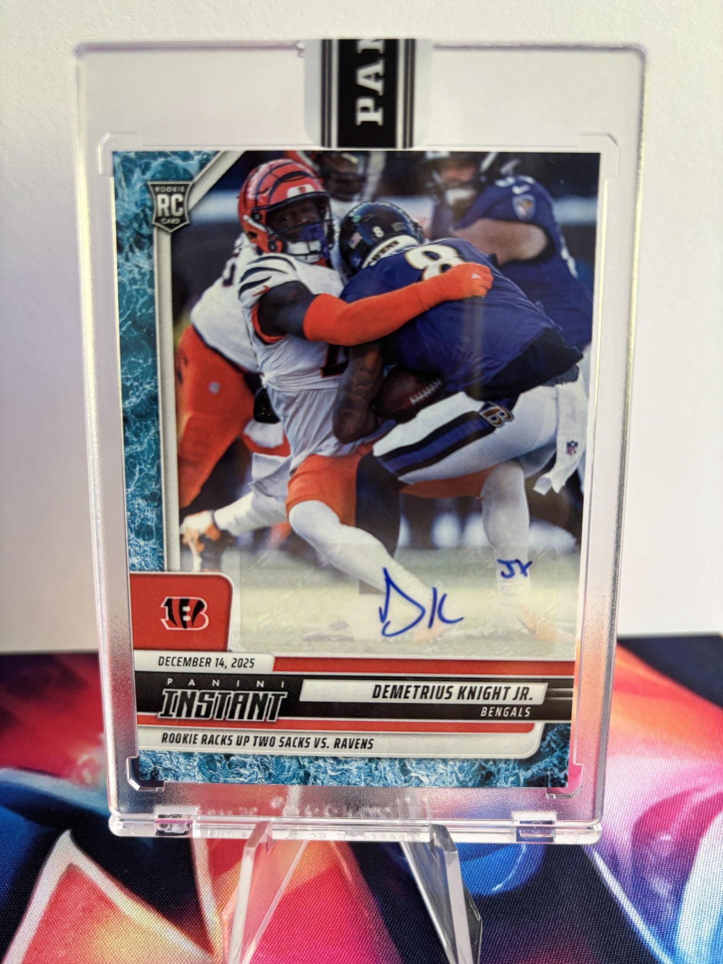 2025 Panini Instant NFL #317 Demetrius Knight Jr. (RC) Water SSP 1/10 Auto