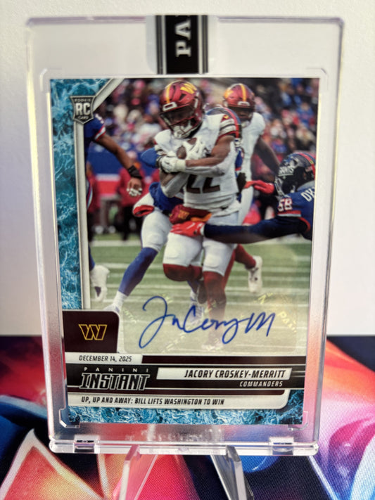 2025 Panini Instant NFL #323 Jacory Croskey-Merritt (RC) Water SSP 1/10 Auto