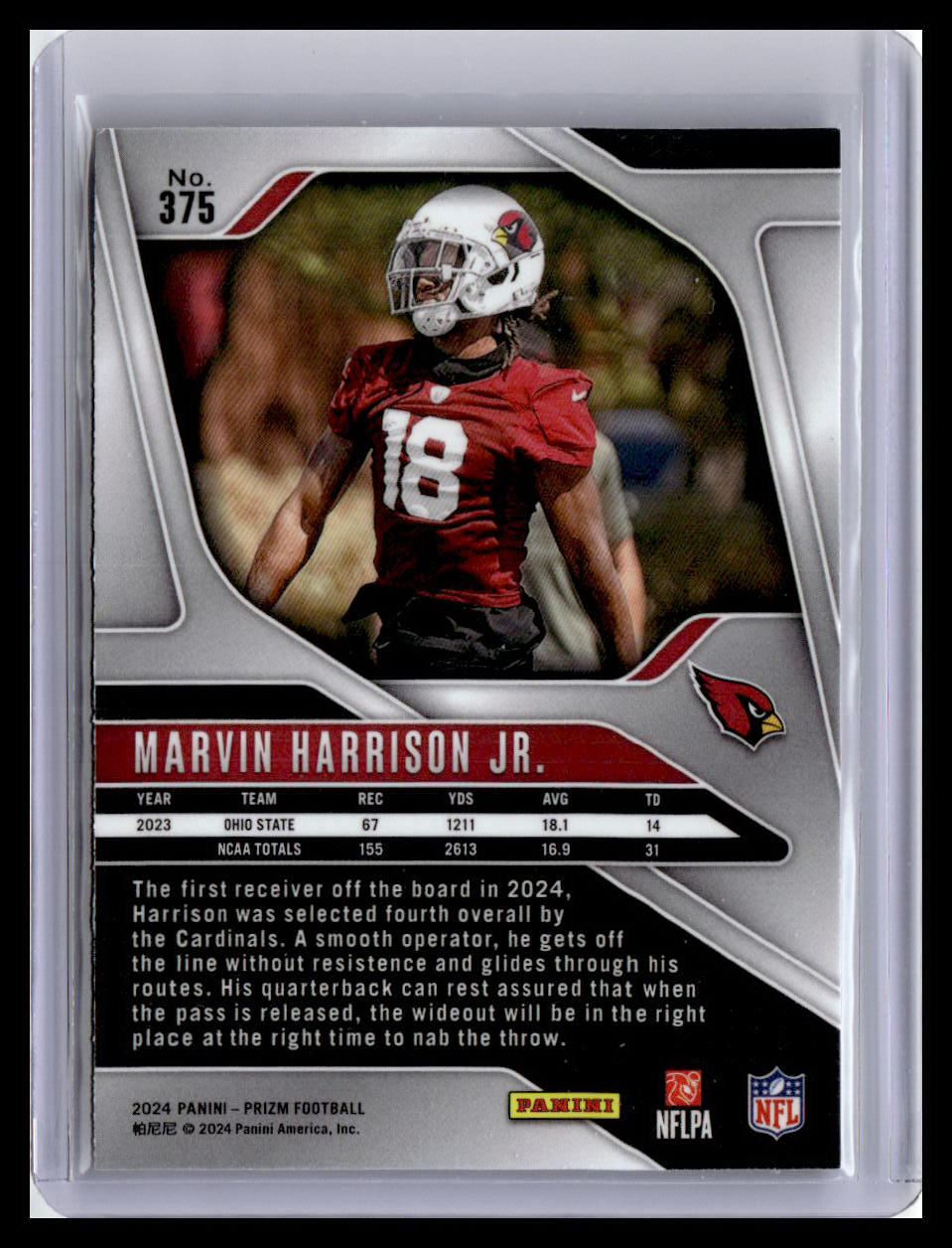 2024 Panini Prizm #375 Marvin Harrison Jr. (RC)