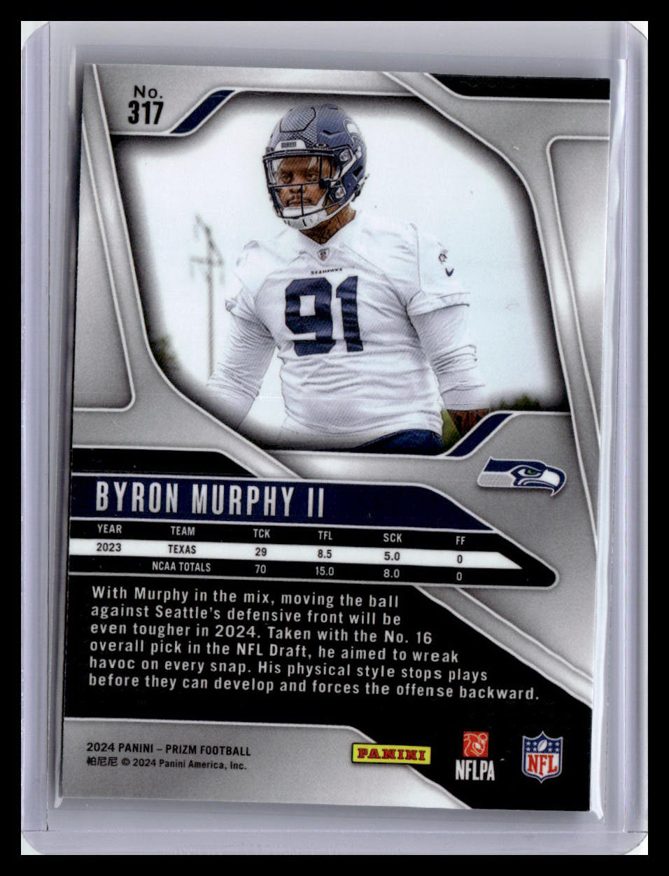 2024 Panini Prizm #317 Byron Murphy II (RC)