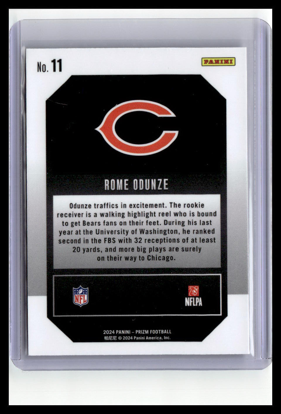 2024 Panini Prizm #11 Rome Odunze (RC) Emergent