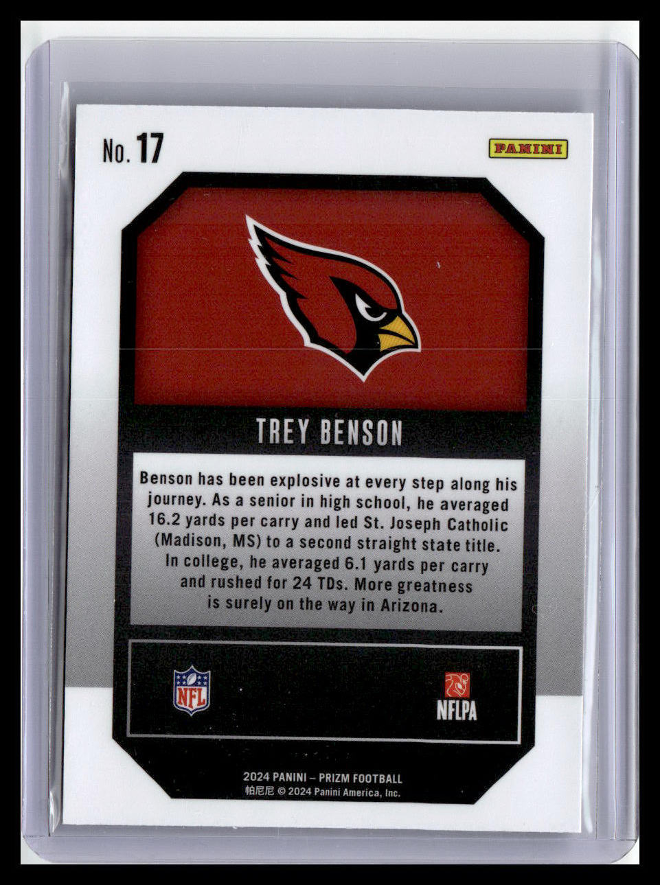 2024 Panini Prizm #17 Trey Benson Emergent