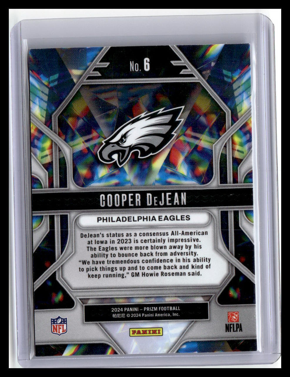 2024 Panini Prizm #6 Cooper DeJean (RC) Prizmatic