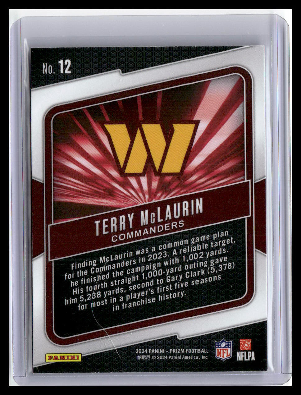 2024 Panini Prizm #12 Terry McLaurin Hype