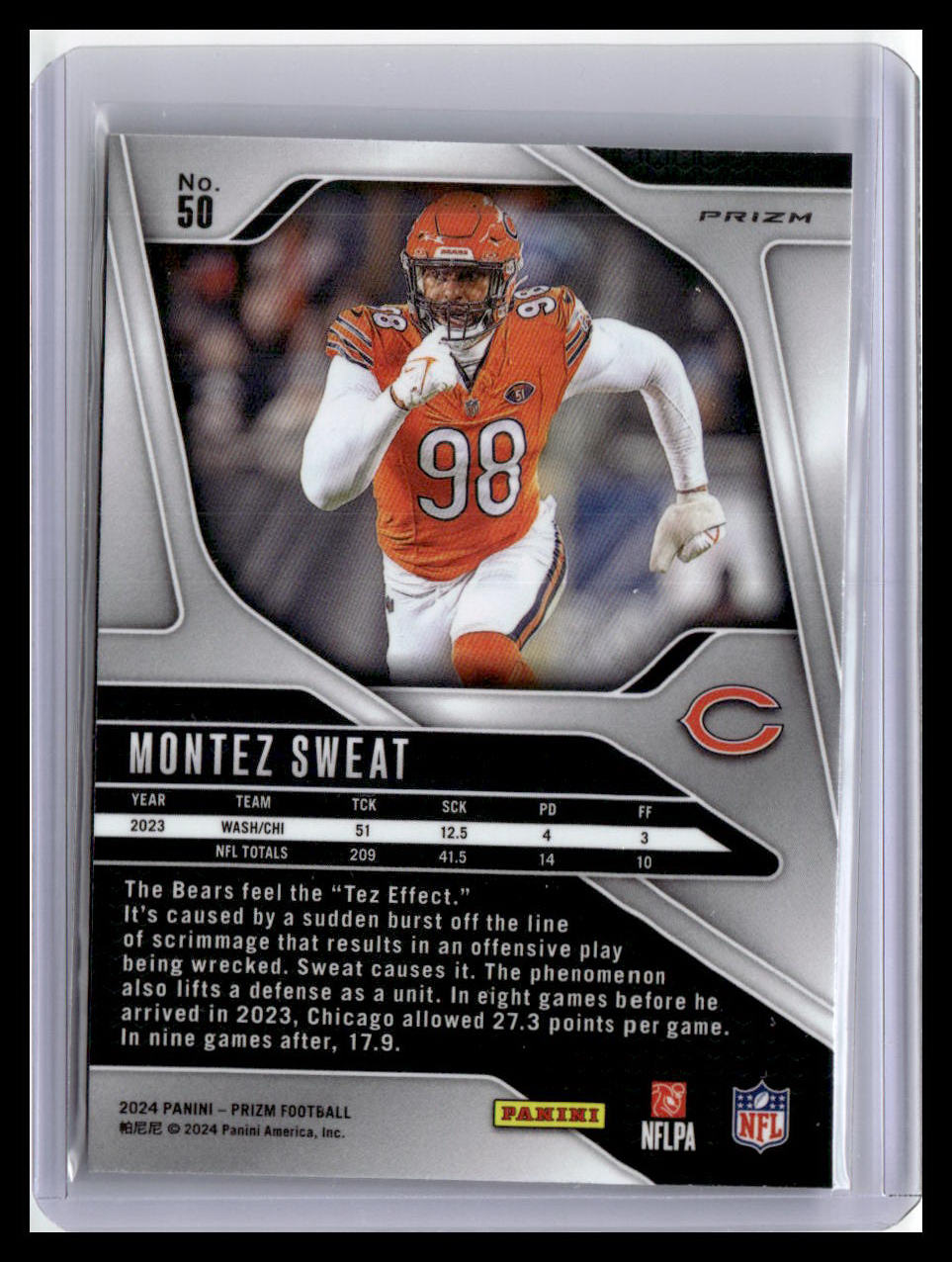 2024 Panini Prizm #50 Montez Sweat Silver