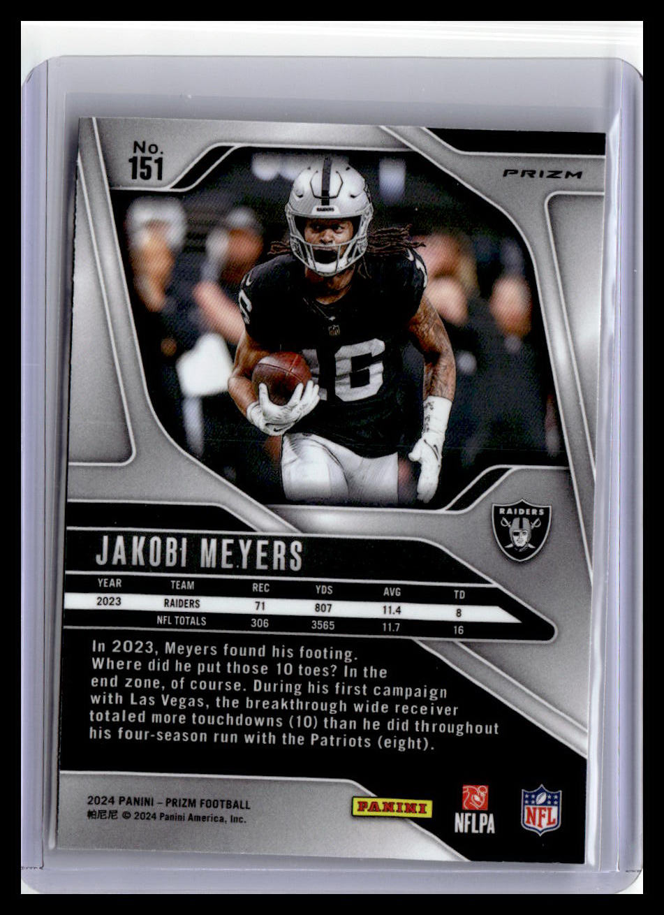 2024 Panini Prizm #151 Jakobi Meyers Pink
