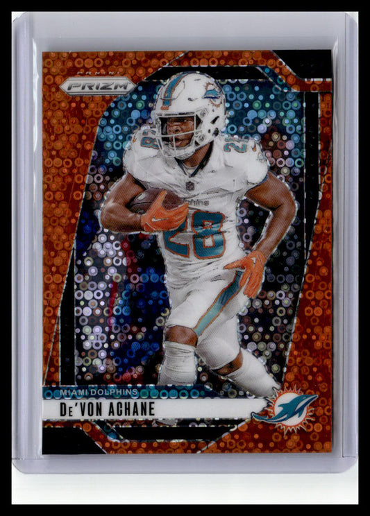 2024 Panini Prizm #176 De'Von Achane Orange Disco Prizm