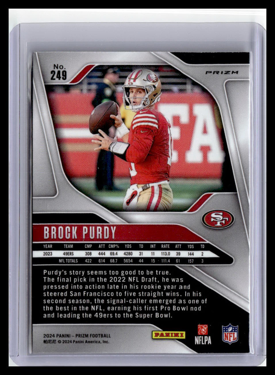 2024 Panini Prizm #249 Brock Purdy Orange Disco Prizm