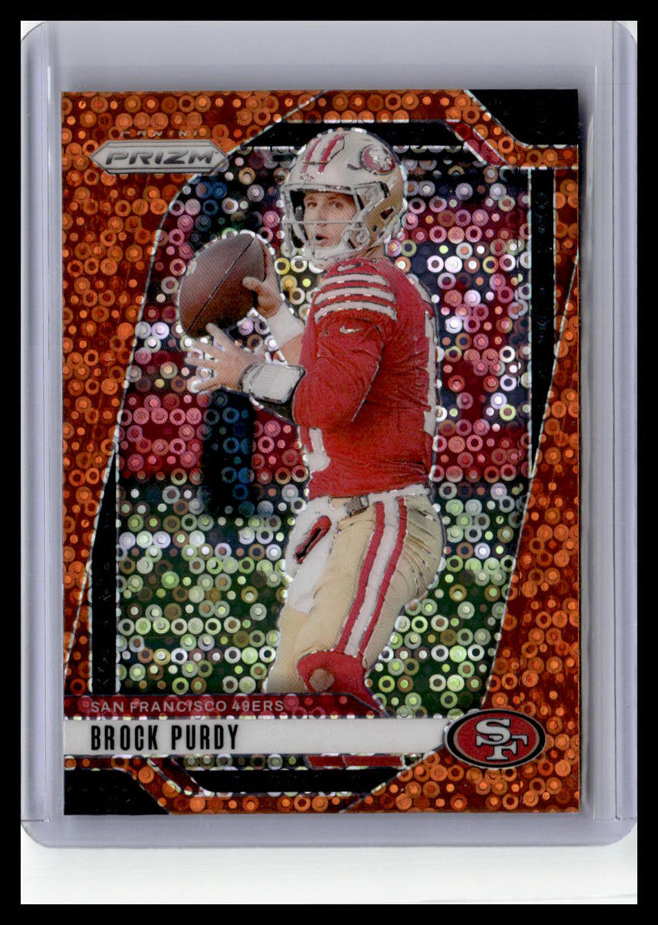 2024 Panini Prizm #249 Brock Purdy Orange Disco Prizm