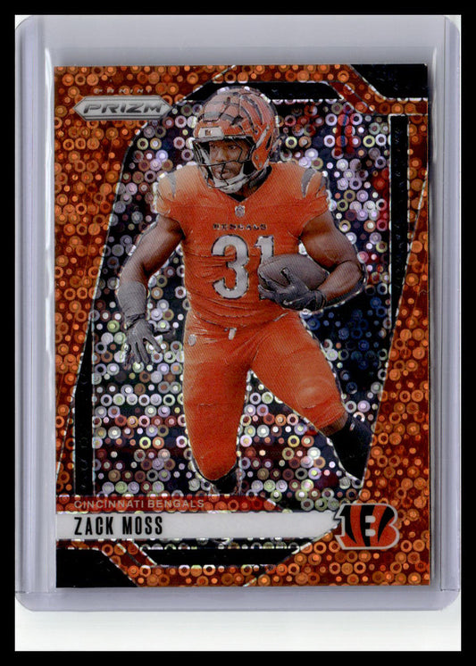 2024 Panini Prizm #56 Zack Moss Orange Disco Prizm