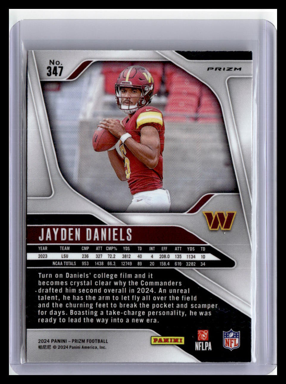2024 Panini Prizm #347 Jayden Daniels (RC) Orange Disco Prizm