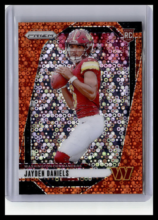 2024 Panini Prizm #347 Jayden Daniels (RC) Orange Disco Prizm