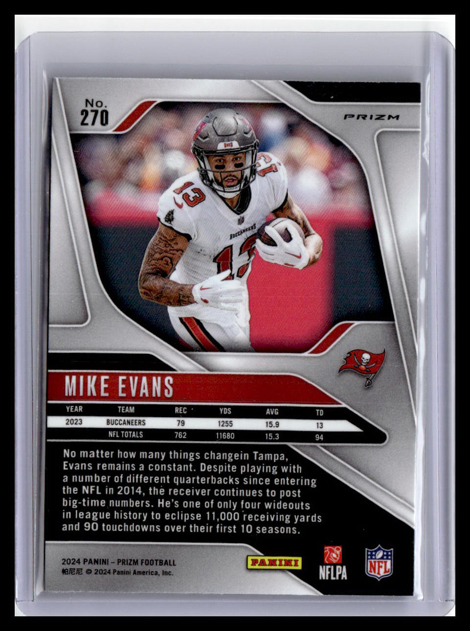 2024 Panini Prizm #270 Mike Evans Orange Disco Prizm