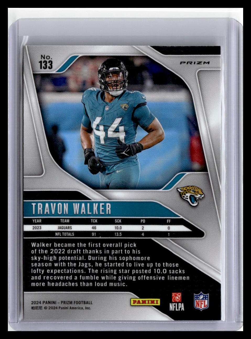 2024 Panini Prizm #133 Travon Walker Orange Disco Prizm