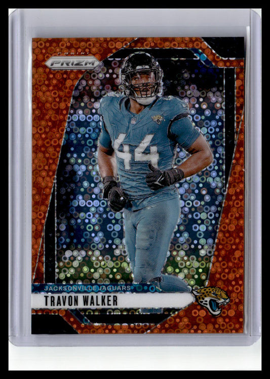 2024 Panini Prizm #133 Travon Walker Orange Disco Prizm