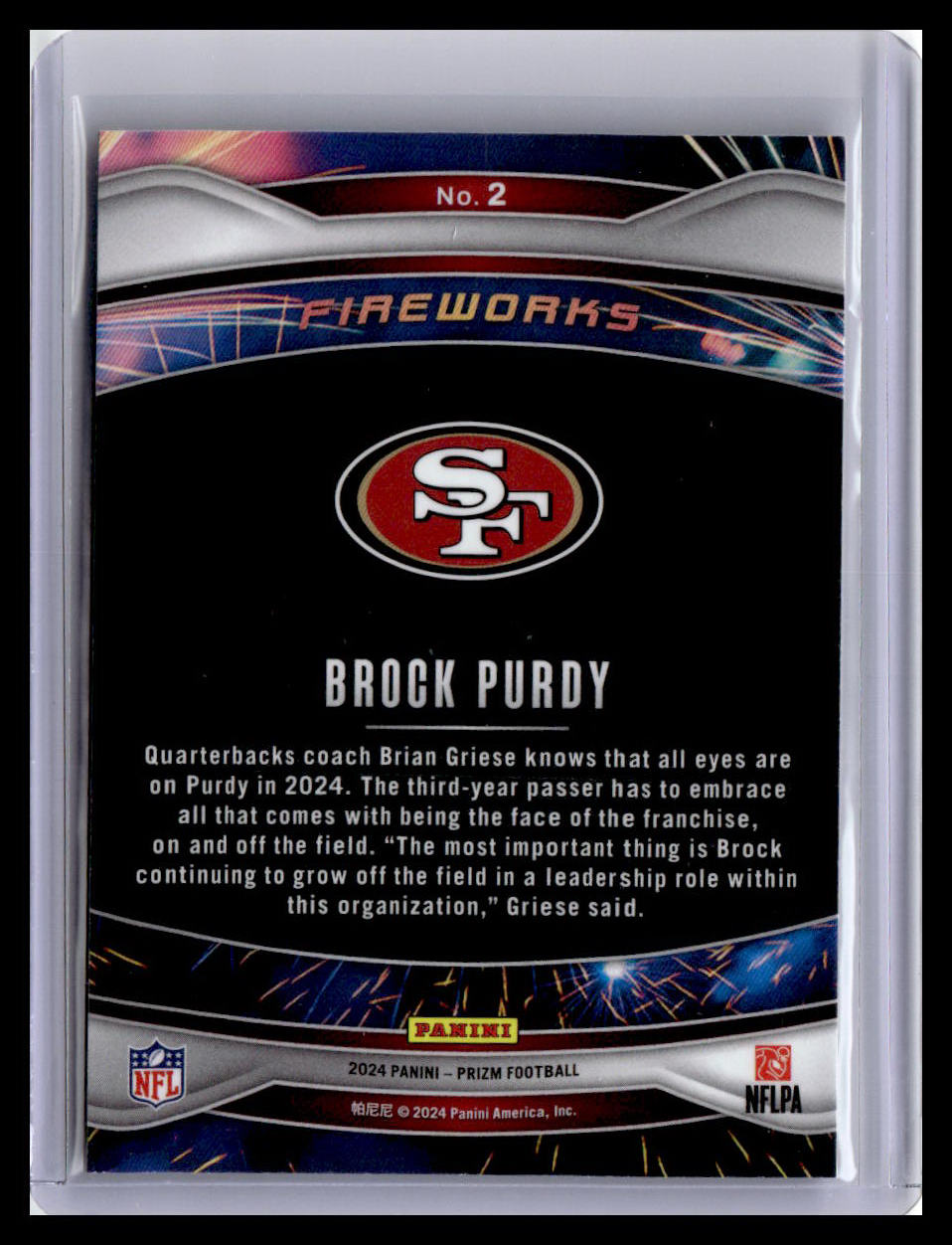 2024 Panini Prizm #2 Brock Purdy Fireworks