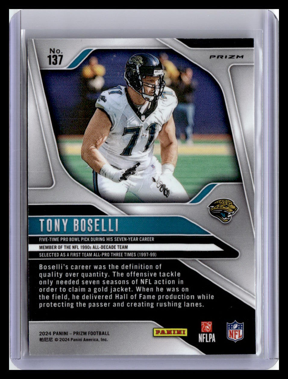 2024 Panini Prizm #137 Tony Boselli Purple Pulsar