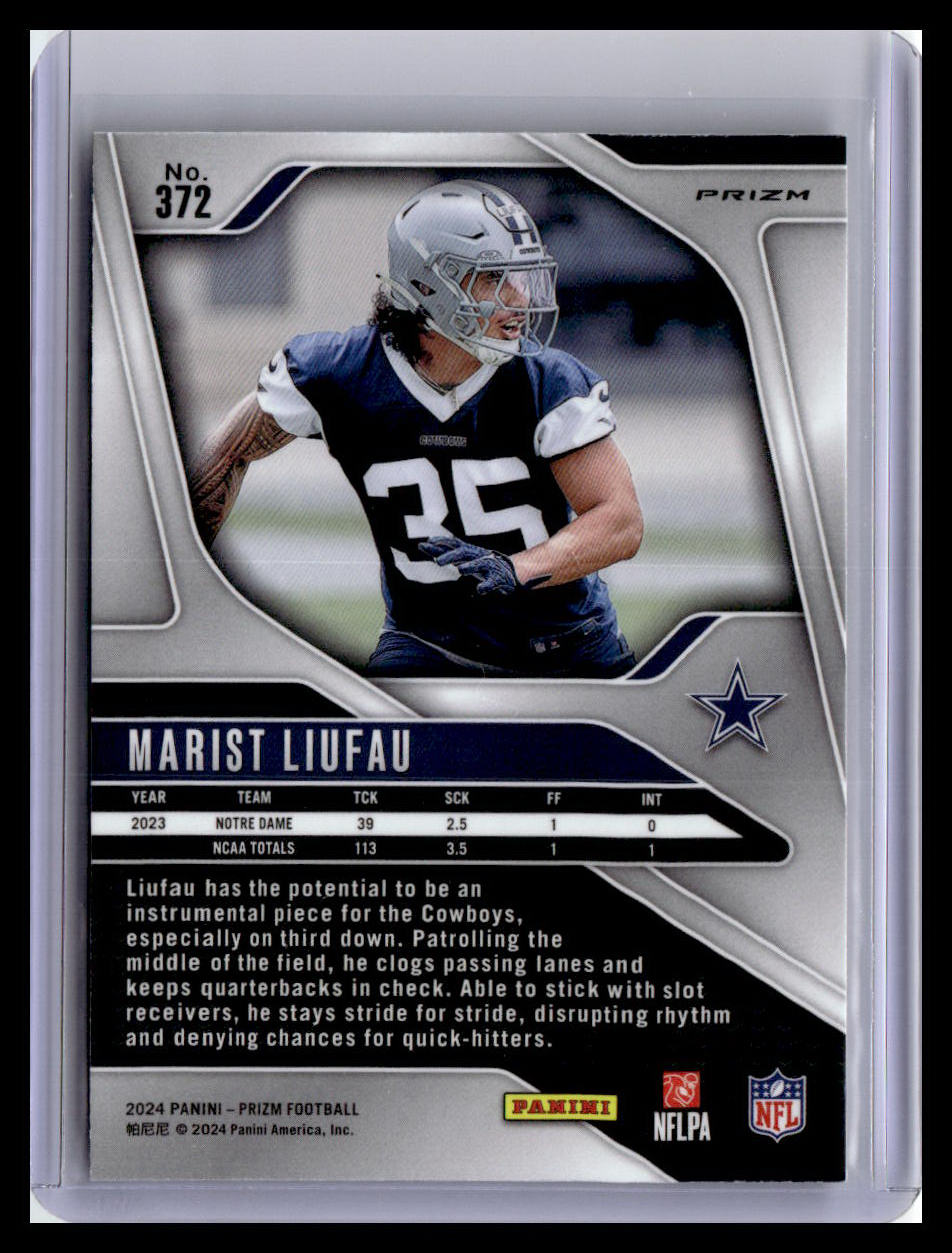 2024 Panini Prizm #372 Marist Liufau (RC) Purple Pulsar