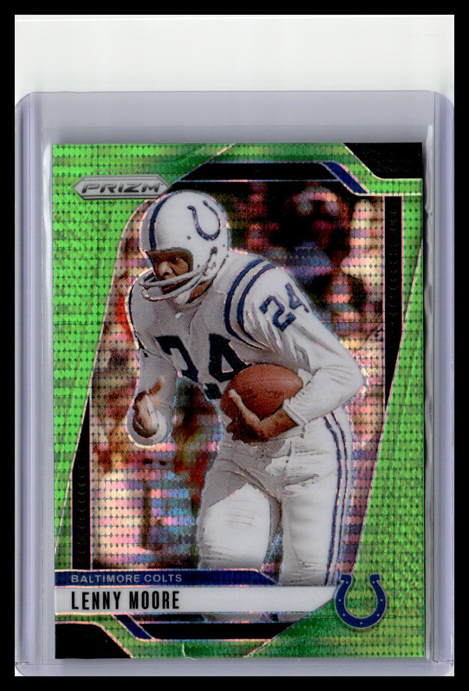 2024 Panini Prizm #296 Lenny Moore Neon Green Pulsar