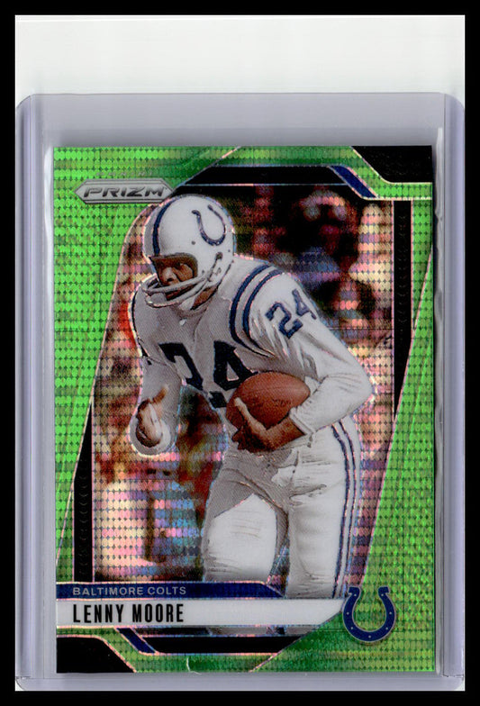 2024 Panini Prizm #296 Lenny Moore Neon Green Pulsar